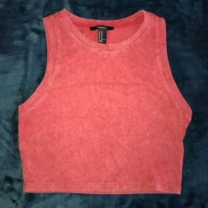 Forever 21 red washed crop top